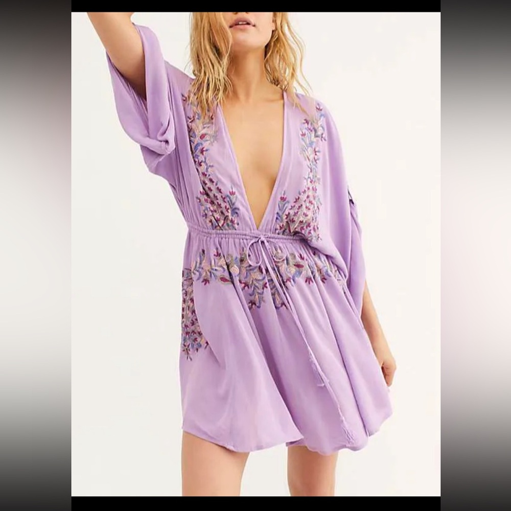 Floral Embroidery bohemian short dresses women coverup beach dress summer 2010